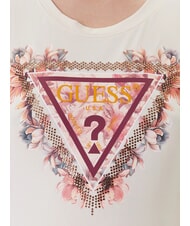 GUESS TRIANGLE FLOWERS Camiseta elástica con estampado rubor vainilla - camiseta - 3