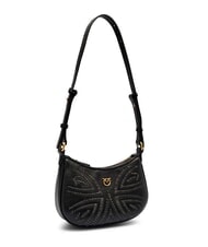 PINKO HALF MOON BABY Bolso de hombro negro-oro antiguo - Bolsos Mujer - 2
