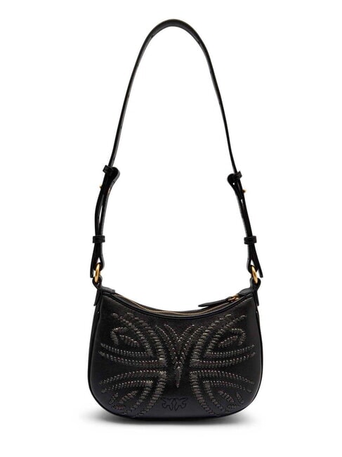 HALF MOON BABY Bolso de hombro negro-oro antiguo - Bolsos Mujer