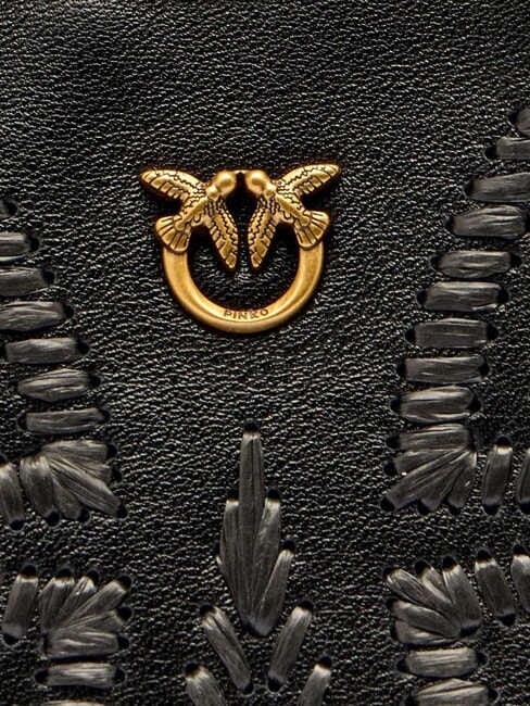 HALF MOON BABY Bolso de hombro negro-oro antiguo - Bolsos Mujer