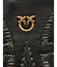 PINKO HALF MOON BABY Bolso de hombro negro-oro antiguo - Bolsos Mujer - 4