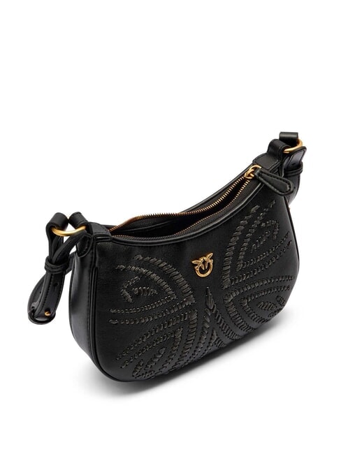 HALF MOON BABY Bolso de hombro negro-oro antiguo - Bolsos Mujer