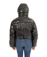 CANADIAN MINGAN Chaqueta corta brillante de plumas con capucha negro brillante reciclado - Chaquetas de plumas de mujer - 2