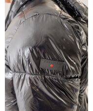 CANADIAN MINGAN Chaqueta corta brillante de plumas con capucha negro brillante reciclado - Chaquetas de plumas de mujer - 3