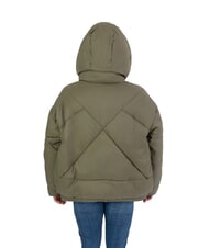 CANADIAN EUGENIE Chaqueta corta de satén con capucha noche de oliva - Chaquetas de plumas de mujer - 2