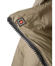 CANADIAN EUGENIE Chaqueta corta de satén con capucha noche de oliva - Chaquetas de plumas de mujer - 4