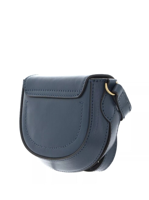 BETTINA Bolso bandolera mini de piel cerúleo con abb dorado - Bolsos Mujer