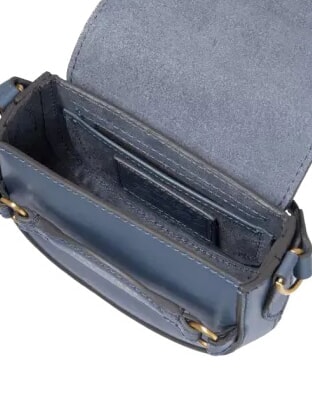 BETTINA Bolso bandolera mini de piel cerúleo con abb dorado - Bolsos Mujer