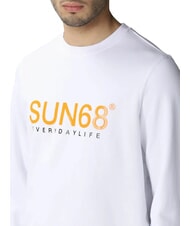 SUN68 ROUND FLUO Sudadera de cuello redondo con estampado de logotipo blanco - Sudaderas - 3