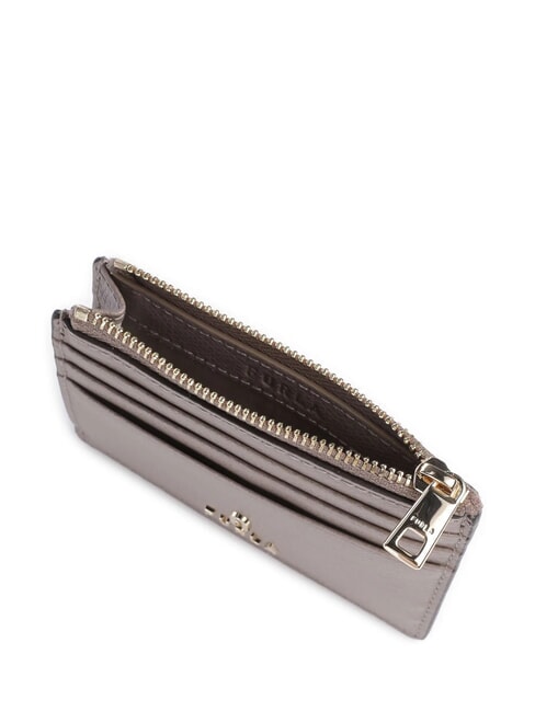 CAMELIA Tarjetero/monedero de piel estuco gris - Carteras Mujer