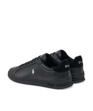 RALPH LAUREN HERITAGE COURT II  Zapatillas de cuero pp negro/gris suave - Zapatos unisex - 4