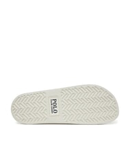 RALPH LAUREN POLO SLIDE Zapatillas Heritage Bear - Blanco lavado de cubierta - Zapatos unisex - 6
