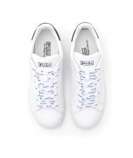 RALPH LAUREN HERITAGE COURT II NAPPA Zapatillas de piel para hombre blanco / azul marino newport pp - Zapatos Hombre - 4