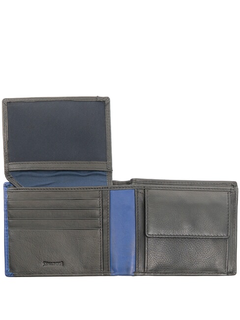 SNAP  Cartera de piel con monedero negro/azul marino - Carteras Hombre