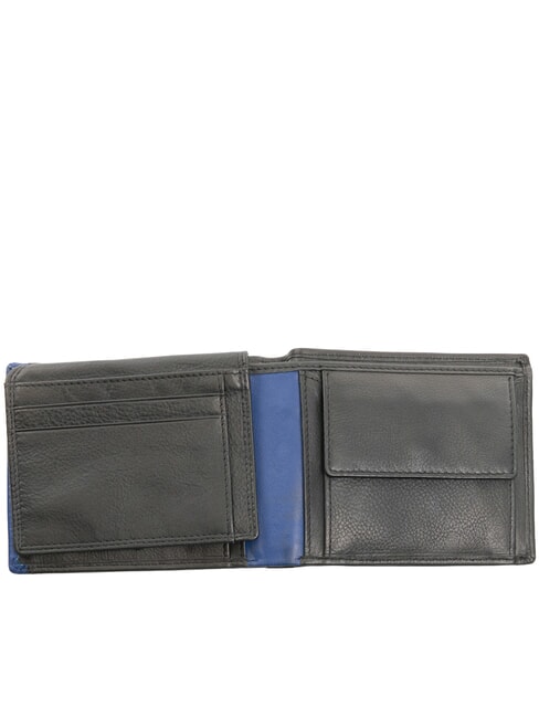 SNAP  Cartera de piel con monedero negro/azul marino - Carteras Hombre