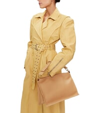 COCCINELLE SNIP Bolso bandolera de piel martillada beige claro/amanecer - Bolsos Mujer - 4