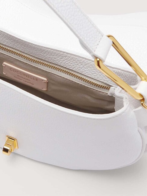 MAGIE SOFT Bolso bandolera de piel con bandolera blanco brillante - Bolsos Mujer