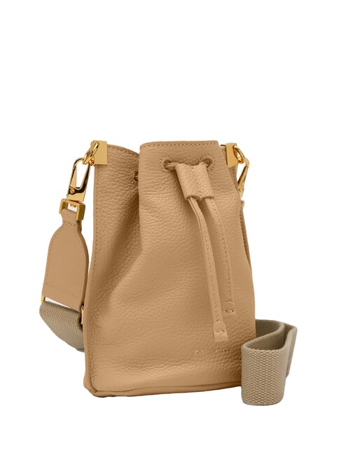 HYLE Mini bolso bandolera tipo cubo en piel beige fresco - Bolsos Mujer