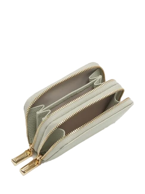 METALLIC SOFT  Cartera pequeña con cremallera verde celadón - Carteras Mujer