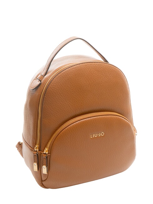 MANHATTAN Mochila redonda mediana con bolsillo pan de jengibre - Bolsos Mujer