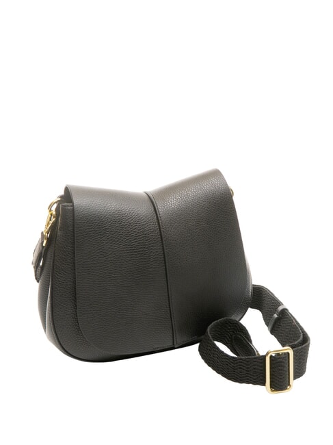 HELENA ROUND Bolso de piel con doble bandolera negro - Bolsos Mujer