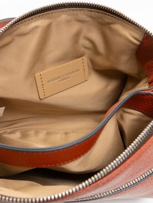 THREE Bolso bandolera, en piel. rojo ladrillo - Bolsos Mujer