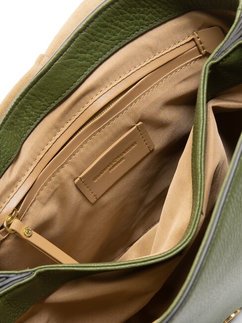 HELENA ROUND Bolso bandolera pequeño de piel fuego profundo - Bolsos Mujer