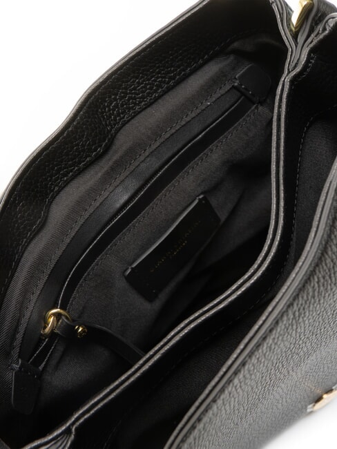 HELENA ROUND Bolso bandolera pequeño de piel negro - Bolsos Mujer