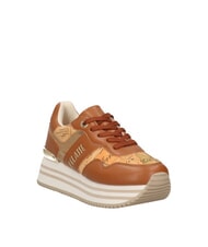 ALVIERO MARTINI PRIMA CLASSE GEO JR Zapatillas de plataforma con logotipo lateral Cuero / Geo Beige - Zapatos Mujer - 3