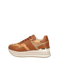 ALVIERO MARTINI PRIMA CLASSE GEO JR Zapatillas de plataforma con logotipo lateral Cuero / Geo Beige - Zapatos Mujer - 4