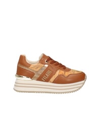 ALVIERO MARTINI PRIMA CLASSE GEO JR Zapatillas de plataforma con logotipo lateral Cuero / Geo Beige - Zapatos Mujer - 2