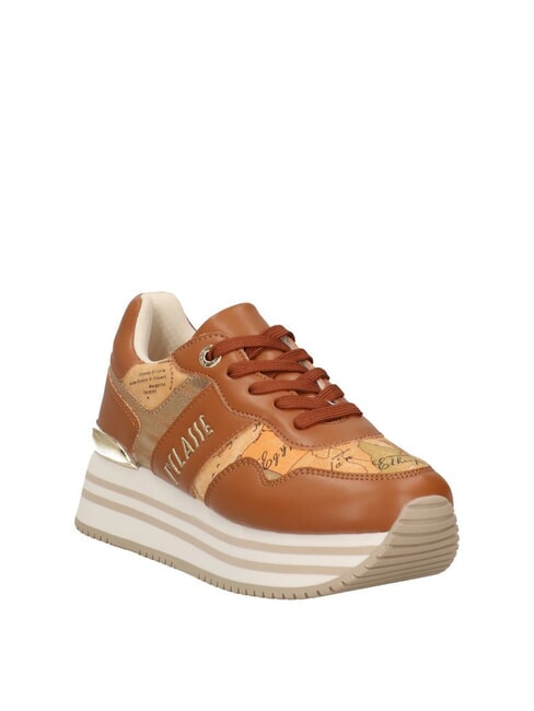 GEO JR Zapatillas de plataforma con logotipo lateral Cuero / Geo Beige - Zapatos Mujer