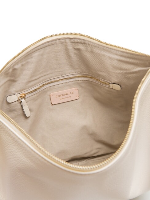 CAMPIONARIO - JINNY Bolso hobo de cuero martillado leche de coco - Bolsos Mujer
