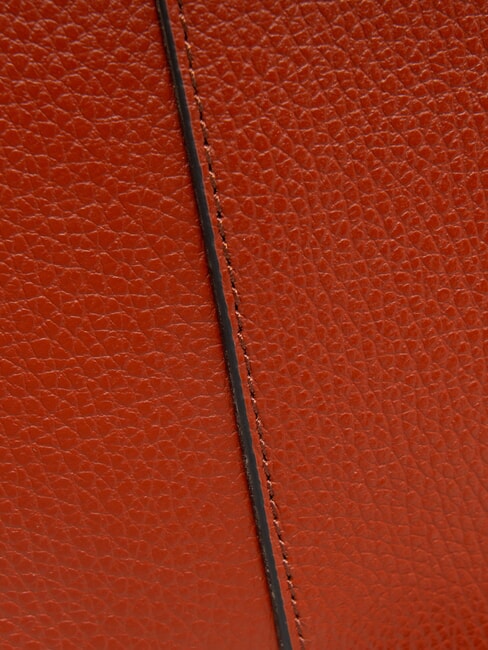 HELENA ROUND Bolso bandolera pequeño de piel rojo ladrillo - Bolsos Mujer