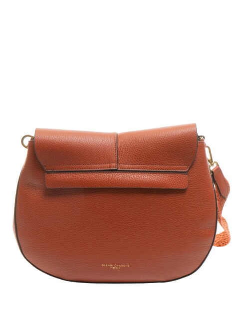 HELENA ROUND Bolso bandolera pequeño de piel rojo ladrillo - Bolsos Mujer