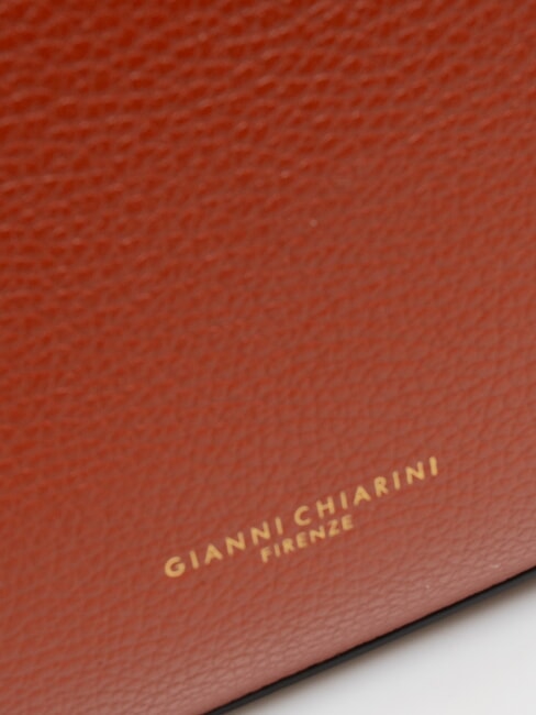 HELENA ROUND Bolso bandolera pequeño de piel rojo ladrillo - Bolsos Mujer