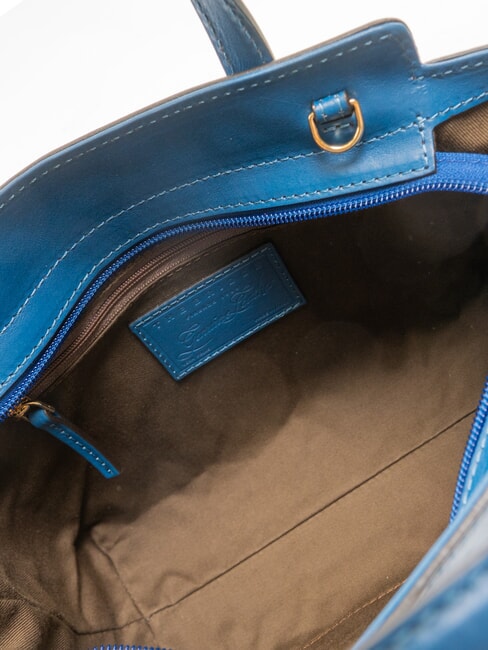 ELETTRA Bolso de piel con bandolera vaqueros cortos oro - Bolsos Mujer