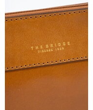 THE BRIDGE DANTE  Neceser de cuero Cognac / Oro - Carteras de mano & Neceser - 4