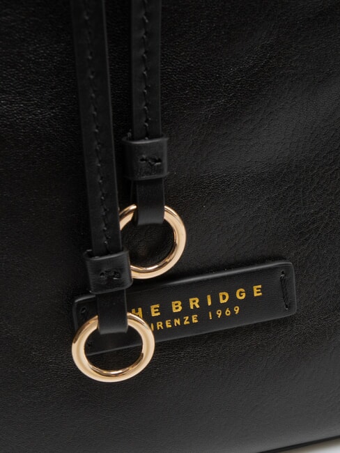 CARLOTTA Bolso de piel tipo cartera con bolsillos Oro negro - Bolsos Mujer