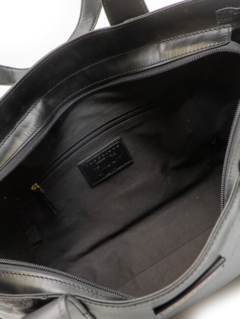 CARLOTTA Bolsa de compras de cuero Oro negro - Bolsos Mujer