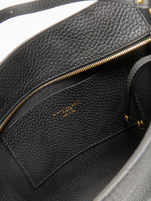 BLOOM Bolso bandolera de piel negro - Bolsos Mujer