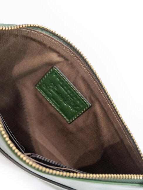 LUCREZIA Bolso clutch con puño de piel inglés verde abb. oro - Bolsos Mujer