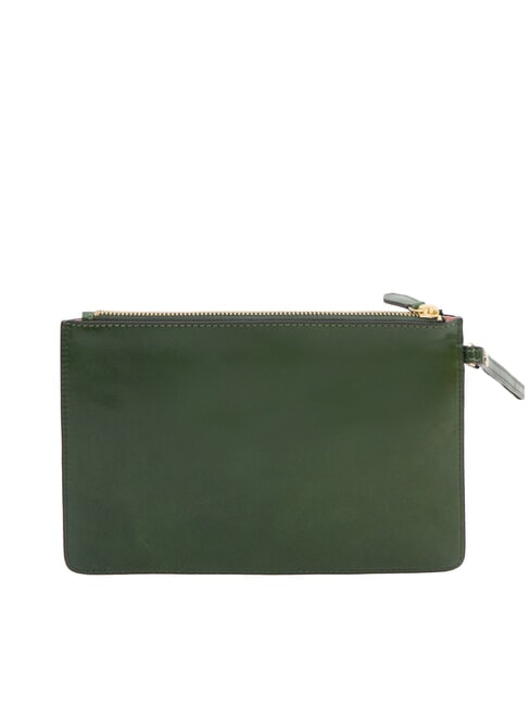 FIONA Clutch plano de piel con pu&ntilde;o ingl&eacute;s verde abb. oro - Bolsos Mujer