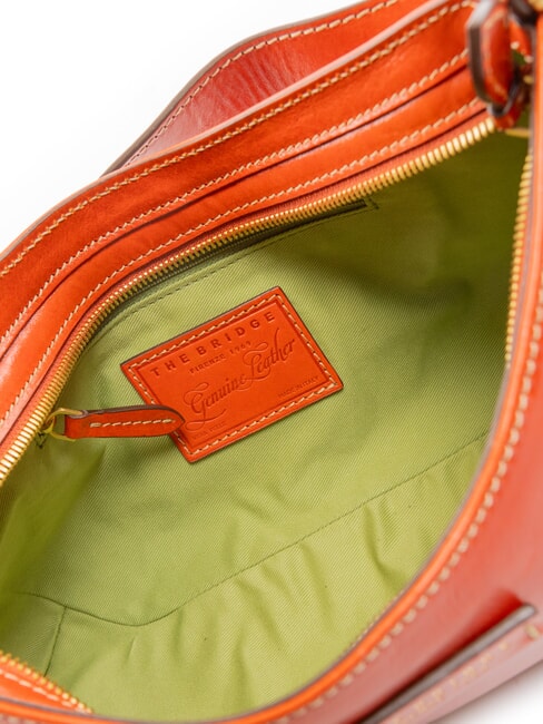 GIORGIA Bolso bandolera de piel naranja quemada abb. oro - Bolsos Mujer