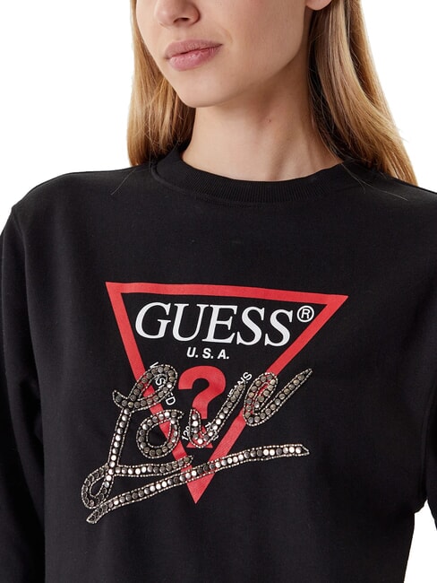 STUDDED LOVE Sudadera de cuello redondo con estampado de tachuelas jetbla - Sudaderas de mujer