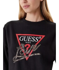 GUESS STUDDED LOVE Sudadera de cuello redondo con estampado de tachuelas jetbla - Sudaderas de mujer - 3
