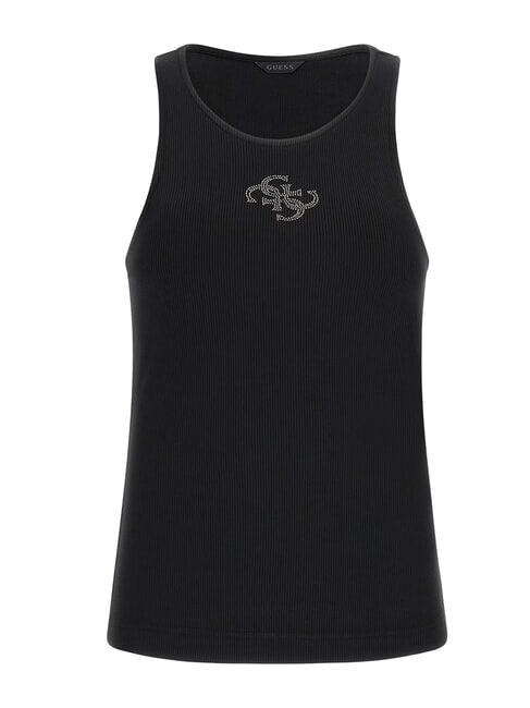 NEW SL ROUND GUENDALINA camiseta sin mangas con logo 4G de strass jetbla - camiseta