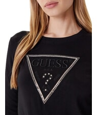GUESS KIARA TRIANGLE LOGO Suéter de cuello redondo con pedrería jetbla - Suéteres de mujer - 4