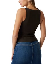 GUESS NEW SL ROUND GUENDALINA camiseta sin mangas con logo 4G de strass marr&oacute;n espresso - camiseta - 2