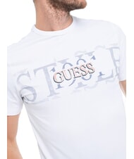 GUESS CHEST BOX Camiseta de algodón con estampado purwhite - camiseta - 3